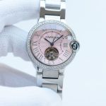 Cartier 316L Steel Stainless Steel/Rose Gold Strap 36*10MM Pink Dial Watch